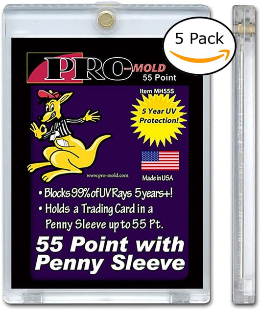 Pro-Mold 55pt magnetic card holder open with card partially inserted.