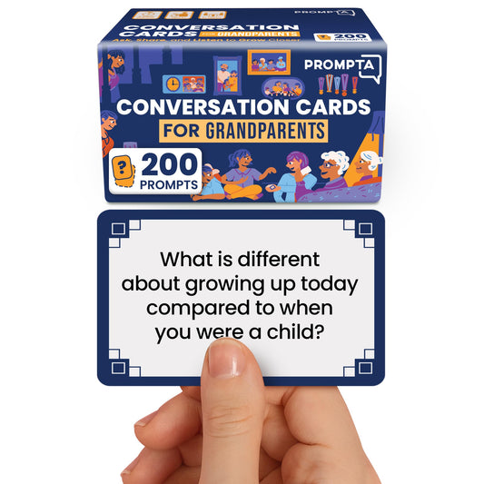 Prompta 200 cards deck for grandparents, ideal for storytelling and family bonding.