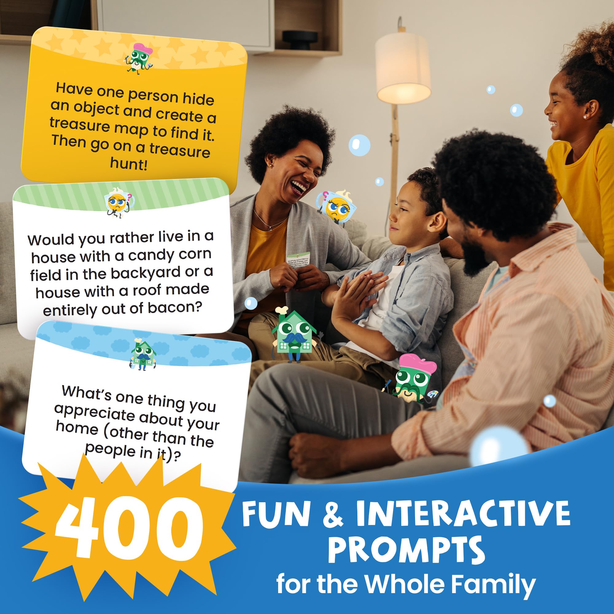Prompta cards showcase imaginative prompts, sparking creative conversations for kids.