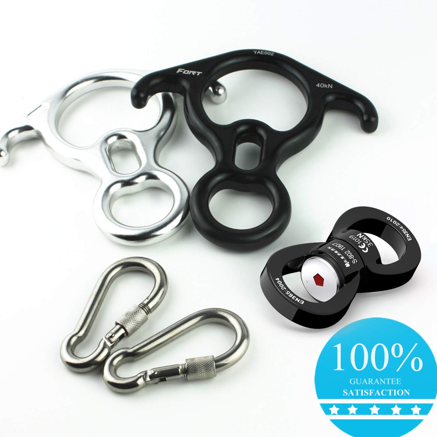 PROND Swing Swivel wide eye attachments support multiple carabiners for versatile setups.