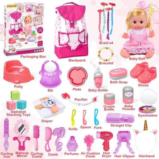 PROOU realistic baby doll for nurturing role-play and imaginative play