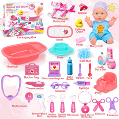 PROOU bath tub scene with dolls inviting cozy role play and bonding.