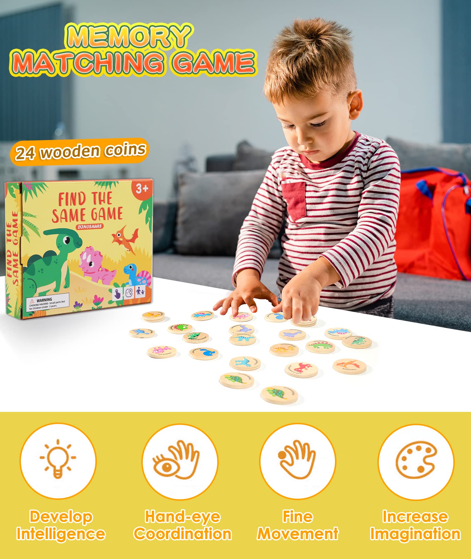 Protado wooden memory cards with dinosaur patterns are sturdy and burr-free.