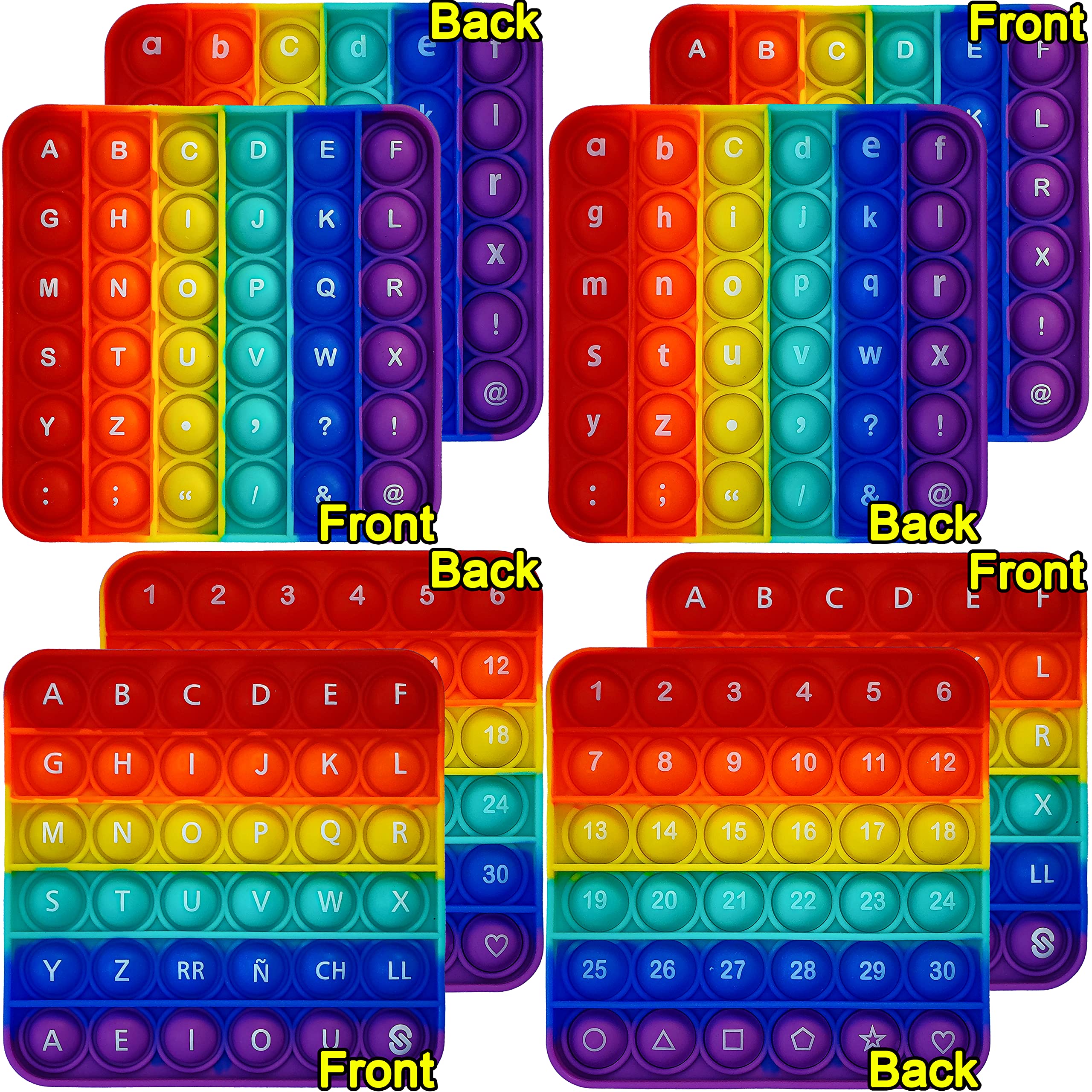 Proweber Alphabet Pop letters ABC close-up, ideal for tactile early literacy exploration.