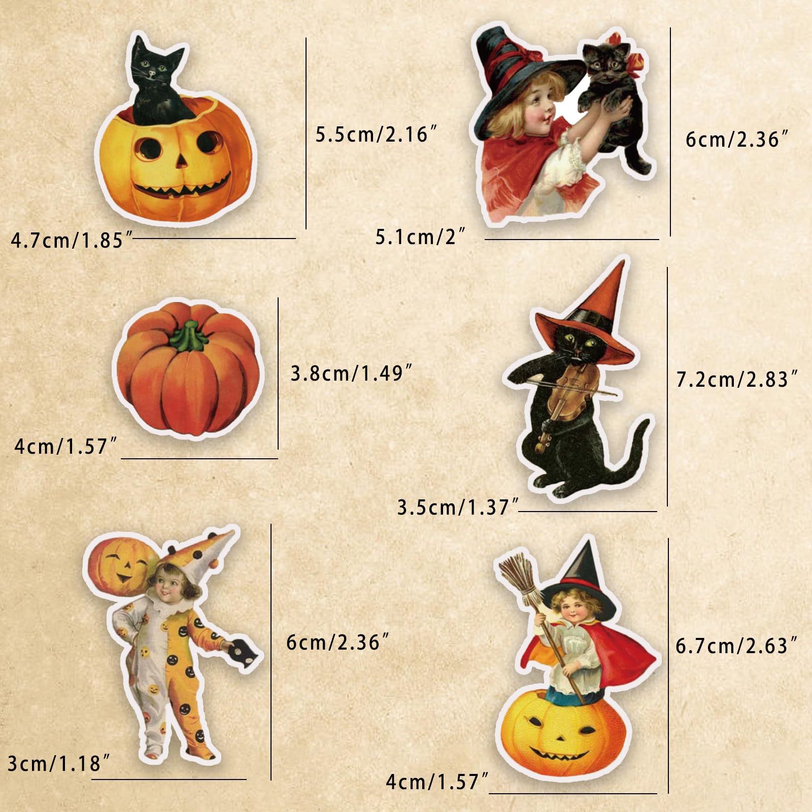 PRSTINCOL Halloween sticker pack: waterproof vinyl for laptops and phones.