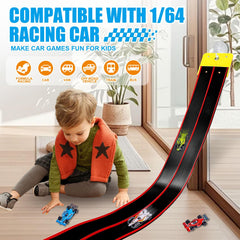 Prtneg double-lane racetrack ready for head-to-head racing adventures.