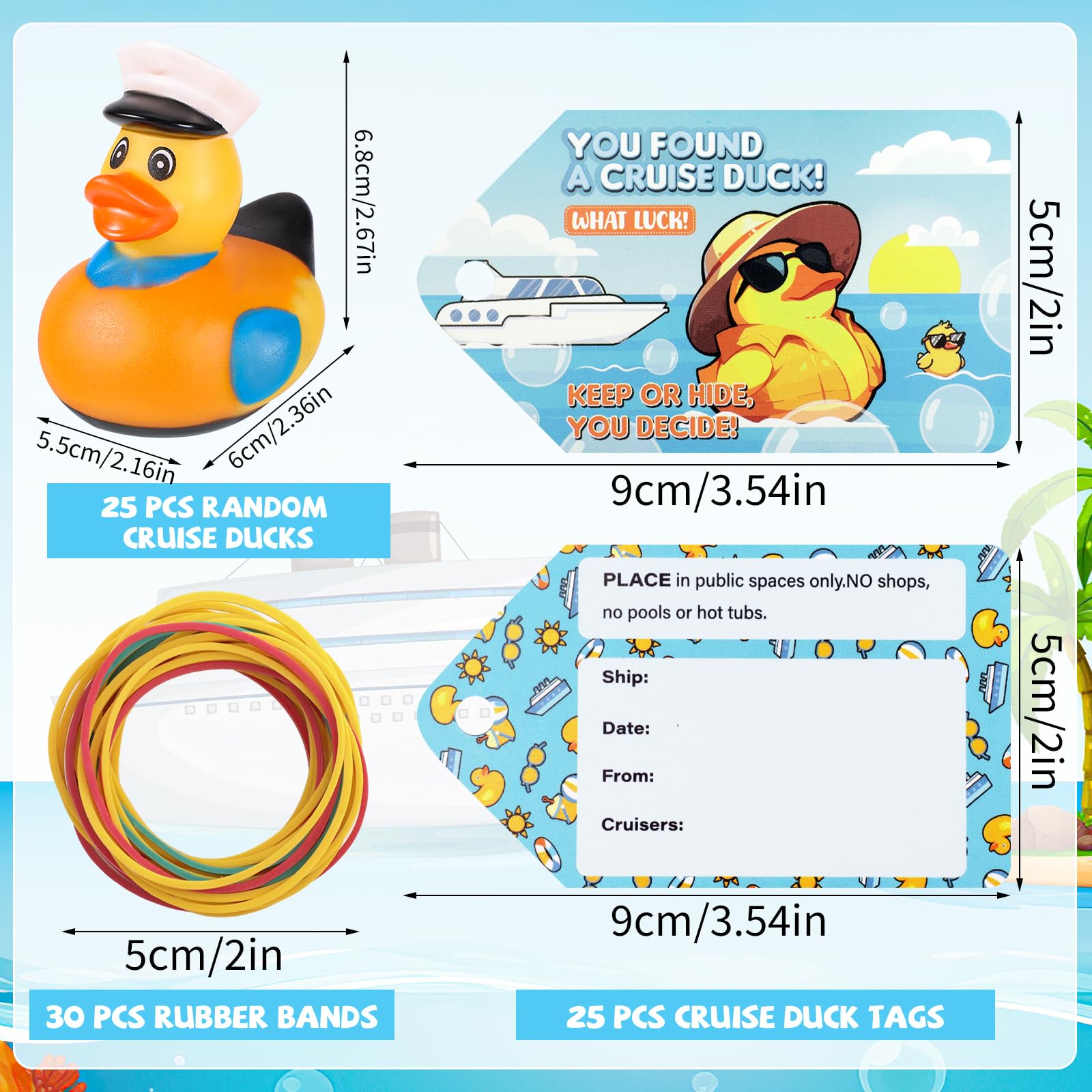 Prudiut cruise duck tags 25 pcs to personalize hides and messages.