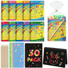Prudiut Scratch Art rainbow notebooks reveal colors when scratched, perfect party favors