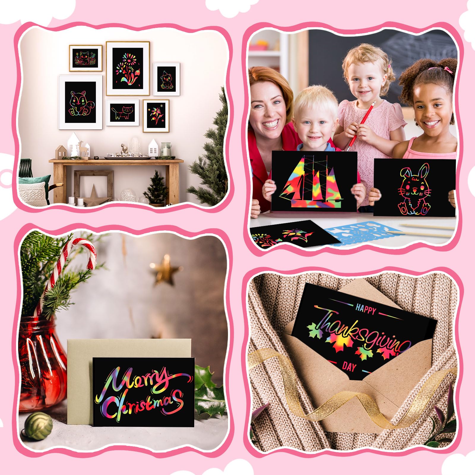 Prudiut rainbow scratch art box is a versatile classroom or home kit.