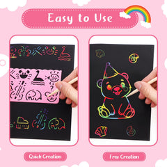 Prudiut 14 cm wooden sticks provide smooth application for precise scratch art.