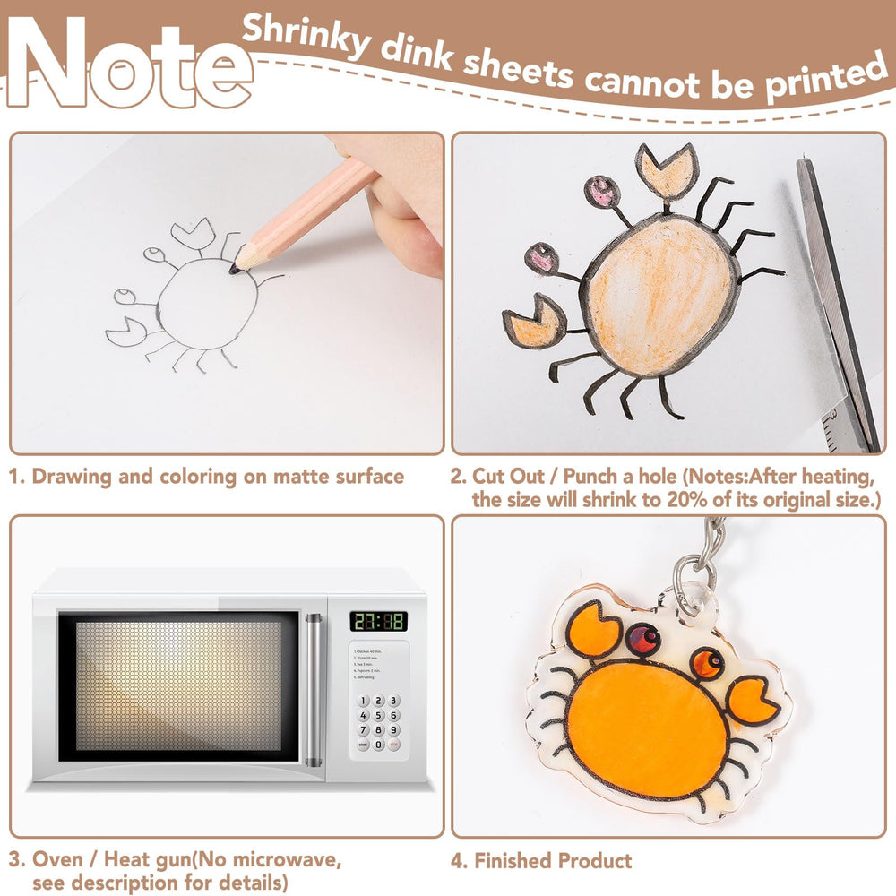 Prudiut shrink paper in oven preheat 160 C for shrinking.