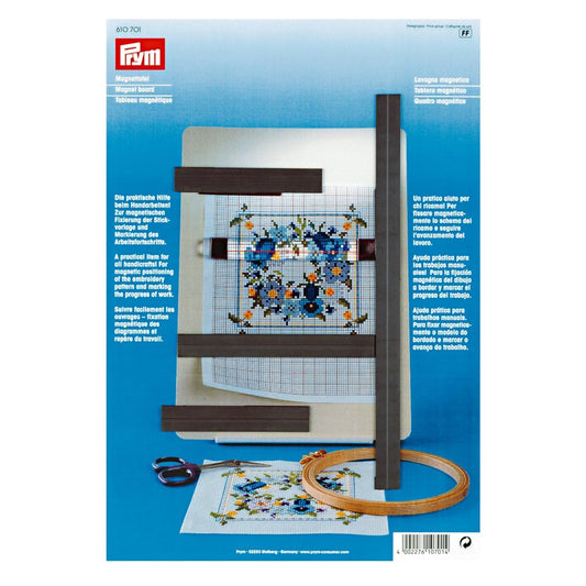 Prym magnet board 12x8 stabilizes embroidery patterns during planning