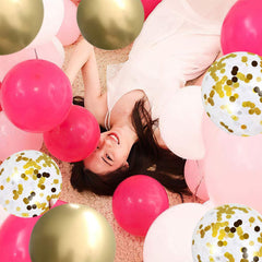 Przyjecie gold confetti balloons sparkle at celebrations