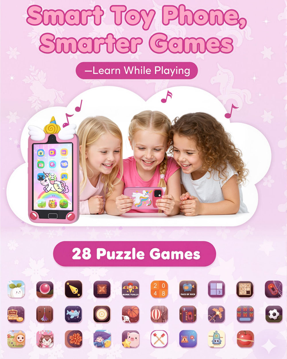 Psalms & Pals Kids Phone 32GB card provides added songs and stories.