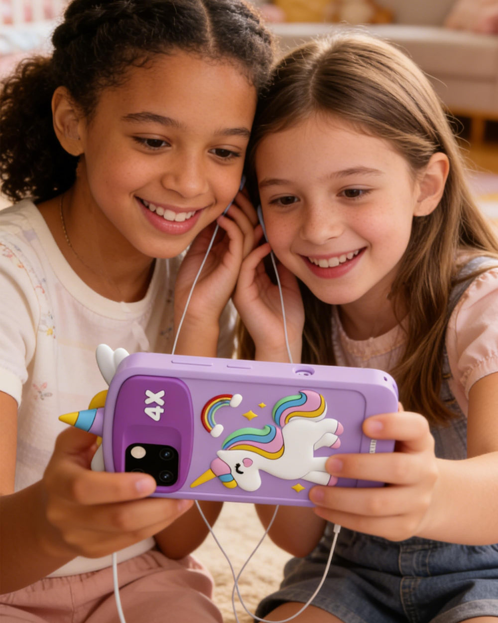 Psalms & Pals purple phone back view highlighting durable drop-proof case