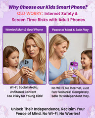 Psalms & Pals purple phone with shockproof silicone case protects during drops