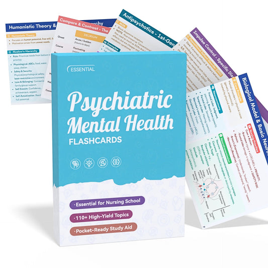 Psychiatric Mental Health Nursing Flashcards front cover for quick study sessions
