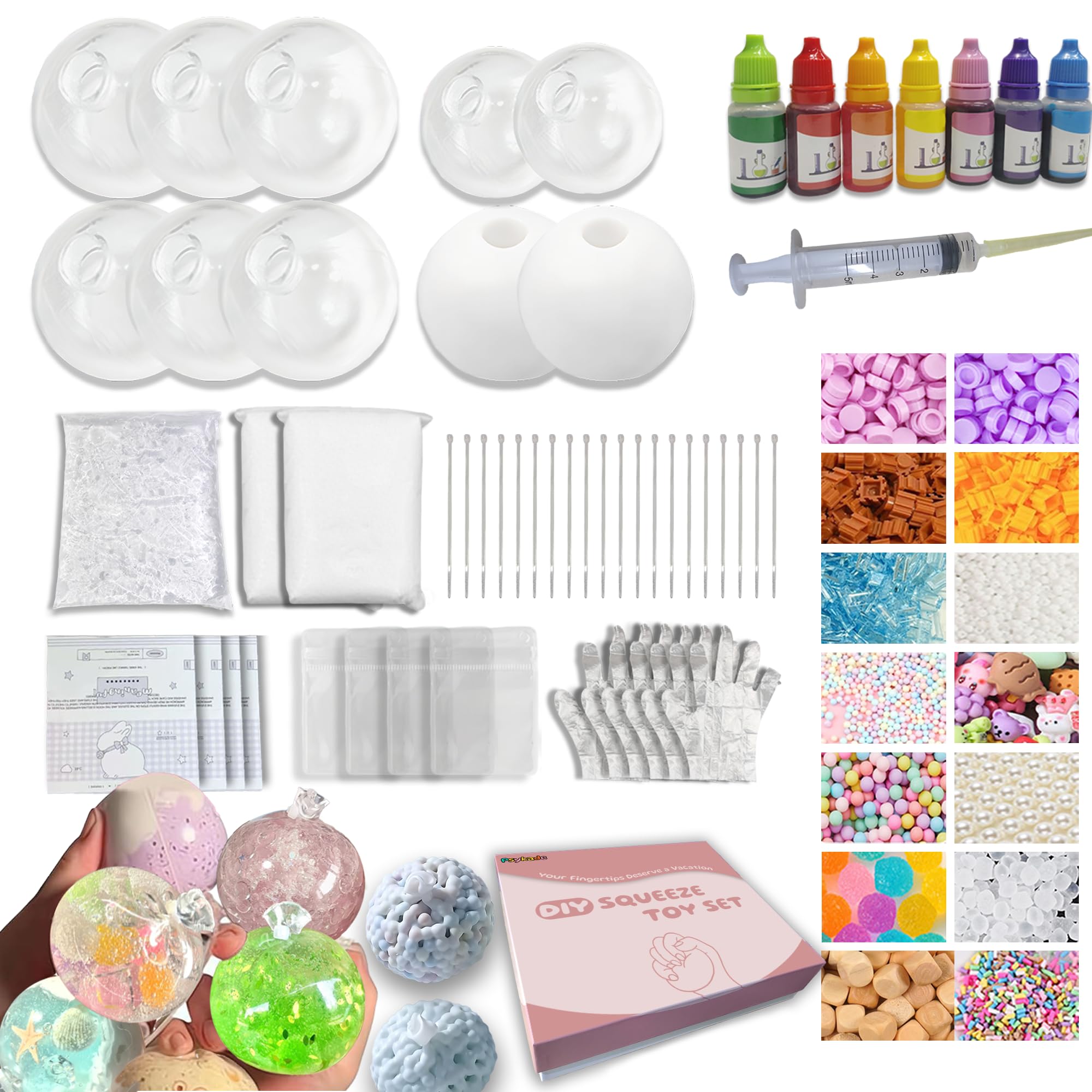 Psykade stress ball kit skins for colorful squeezable shapes