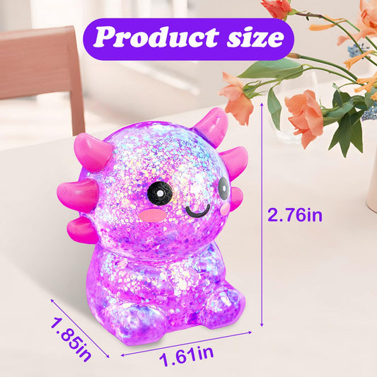 Ptdumyjua squishy axolotl stress ball in blue ideal for quick focus breaks.