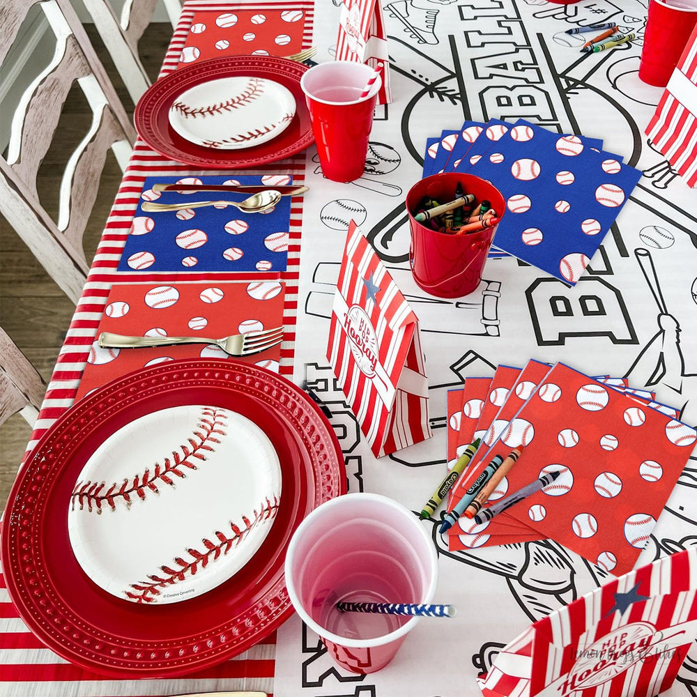 PTECDROTS baseball napkins on table decor elevates sports-themed party setup.