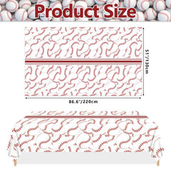 PTECDROTS baseball tablecloth pattern close-up highlights the vivid baseball design for themed events.