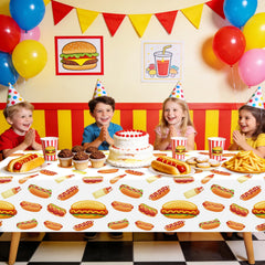 PTECDROTS BBQ picnic party tablecloth adds color to gatherings.