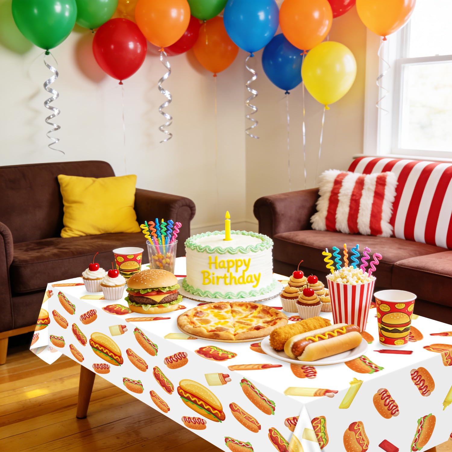 PTECDROTS birthday party hot-dog design enhances kids' event ambiance.