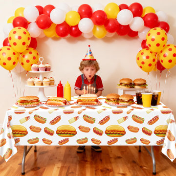 PTECDROTS easy-clean disposable tablecloth simplifies post-party cleanup.