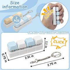 PTHFTAF keyboard fidget toy side view highlighting portable keychain design for travel.