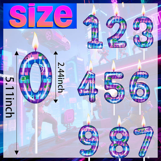 PTUSAL gaming theme candle neon art design adds eye catching glow for game night photos.