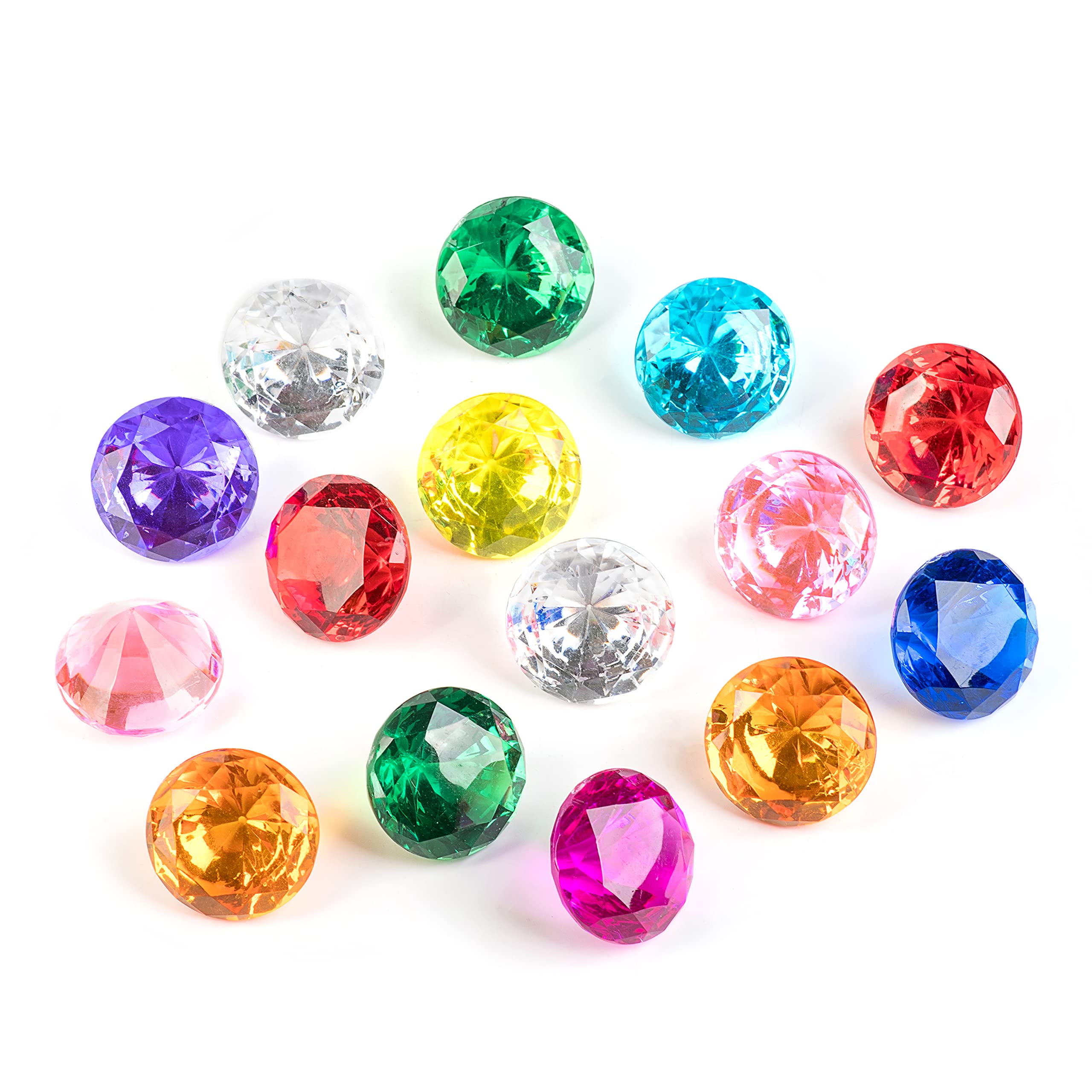 PUBGAMER acrylic diamonds set of 15 are non-toxic and colorfast for pool use.