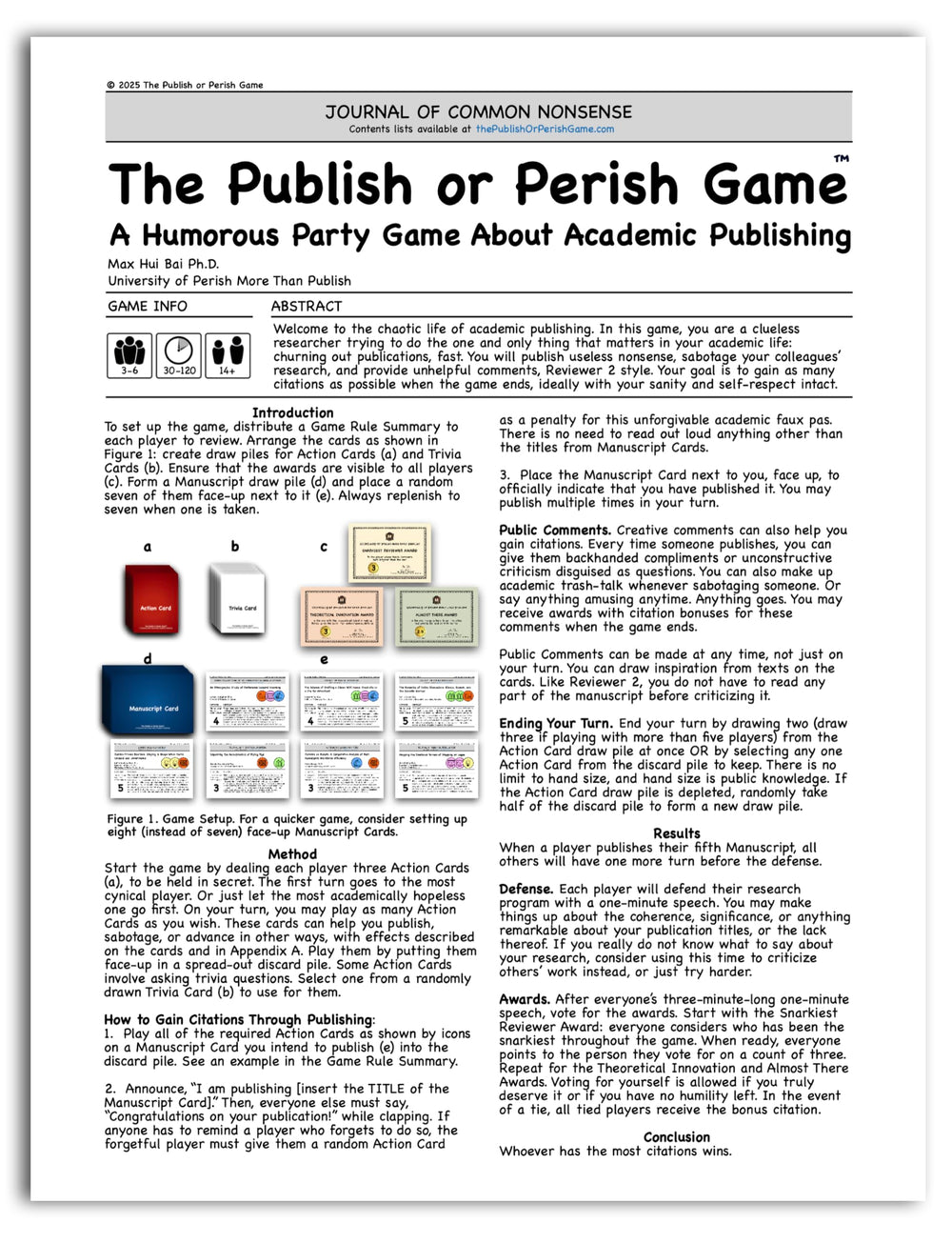 Publish or Perish Game question cards challenge 20+ disciplines for curiosity-led fun.