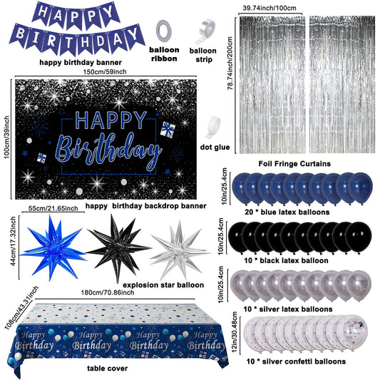 Puchod blue 10-inch balloons add vibrant color to walls or ceilings.