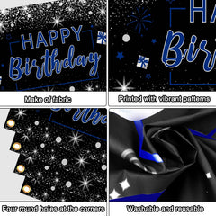 Puchod blue explosion star balloon creates a bold decorative accent.