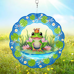 PUCPAM Frog Wind Spinner with vibrant 3D frog design for garden decor