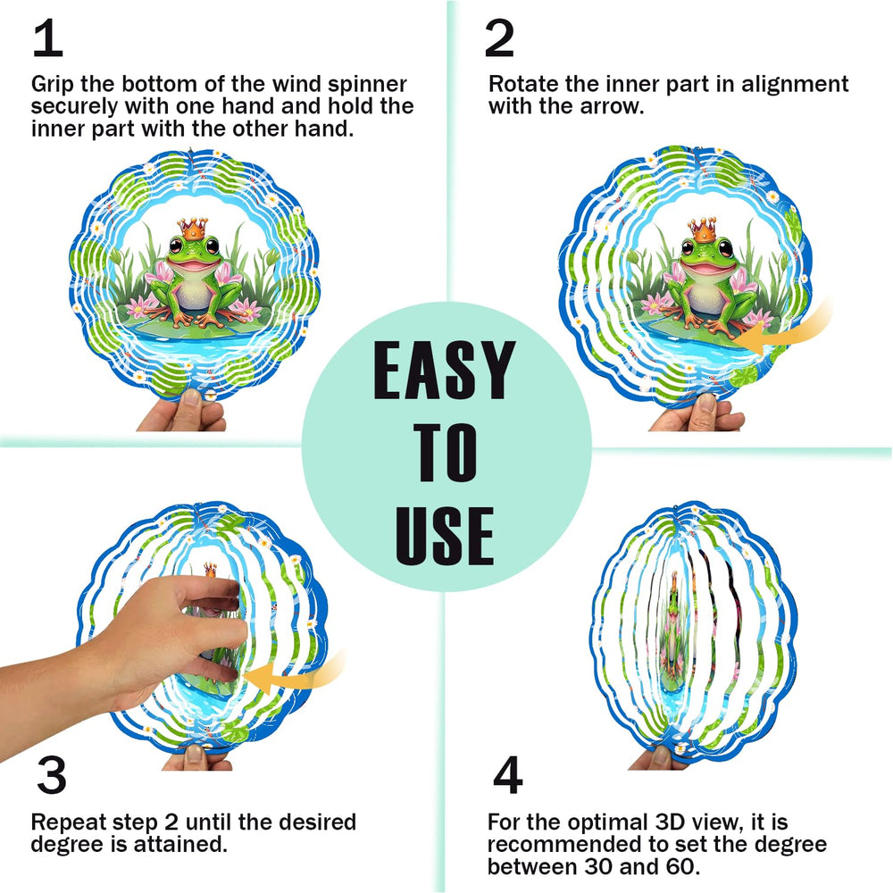 PUCPAM Frog Wind Spinner in dynamic motion for outdoor spaces