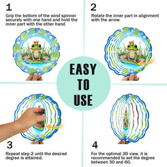 PUCPAM Frog Wind Spinner in dynamic motion for outdoor spaces