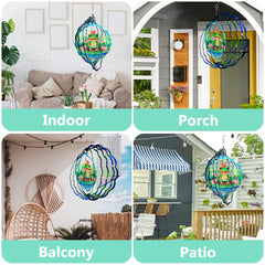 PUCPAM Frog Wind Spinner suitable for indoor and outdoor decor