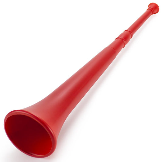 Pudgy Pedro's Vuvuzela 26-inch red extended for stadium cheering and loud celebrations.