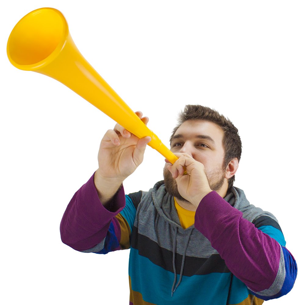 Pudgy Pedro's Vuvuzela bright colors help match team spirit.