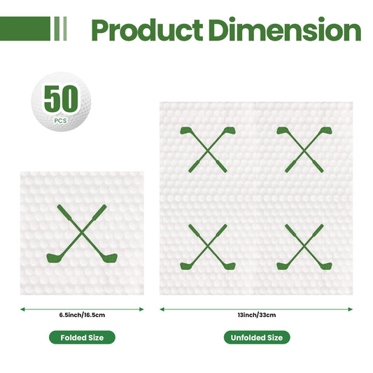PUEVENYI golf napkins folded 6.5x6.5 inches, handy for snacks and on-the-go use