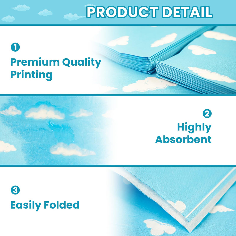 PUEVENYI unfolded 13x13 inch napkins offering ample meal coverage.