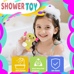 Puffwize Axolotl glitter toy portable pocket-size for on-the-go relaxation.