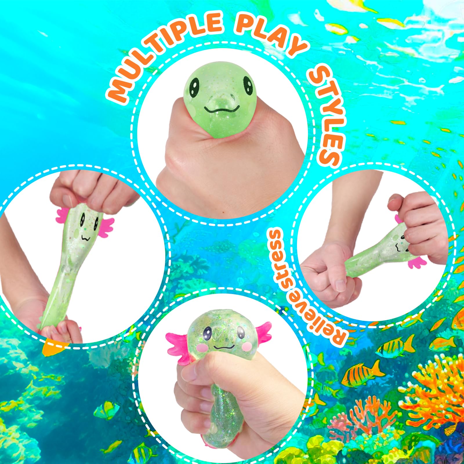 Puffwize Axolotl squishy desk use encourages focus during work or study sessions.
