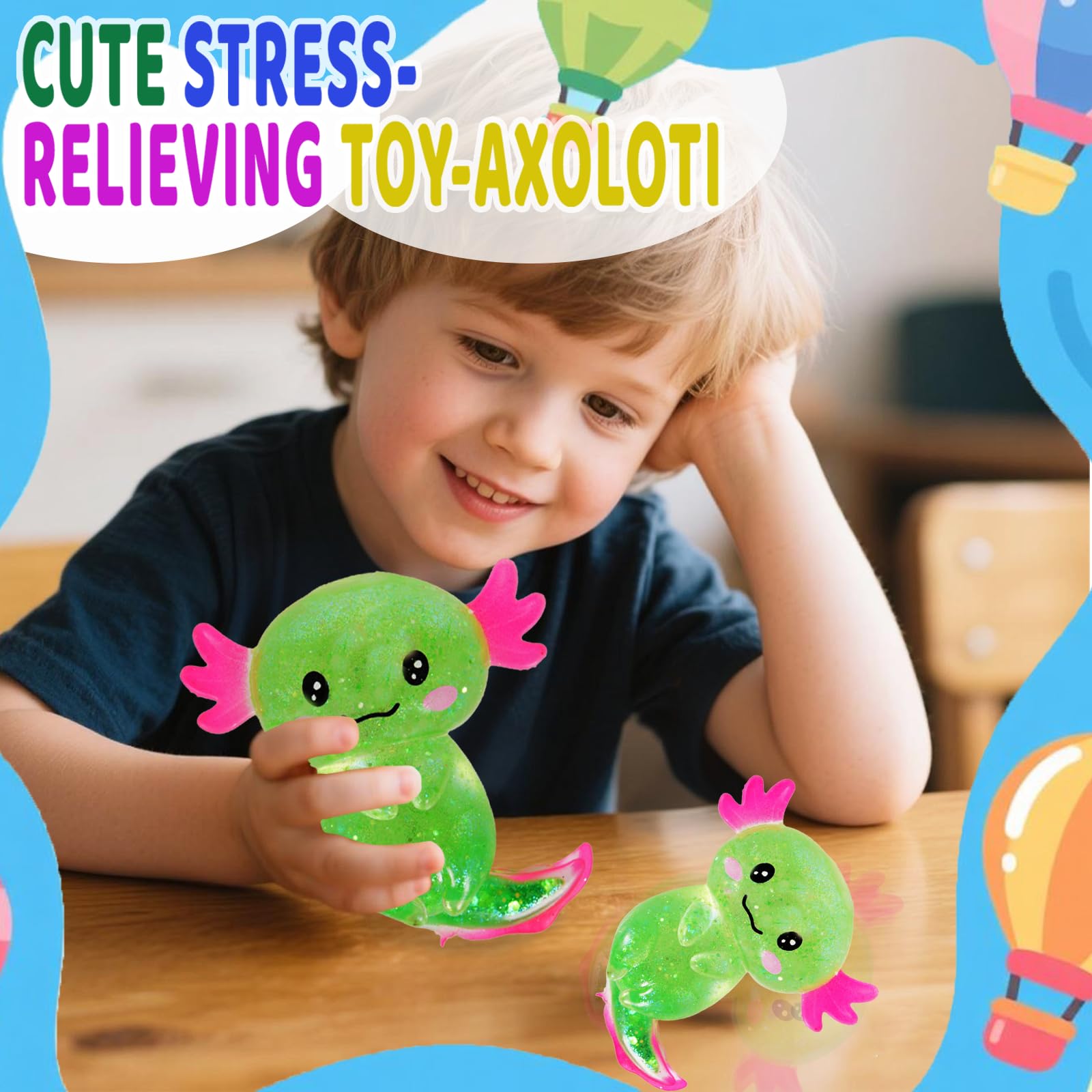 Puffwize Axolotl squishy gift-ready packaging, ideal for kids and fans.