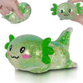 Puffwize Axolotl squishy toy face for calming tactile play and stress relief.