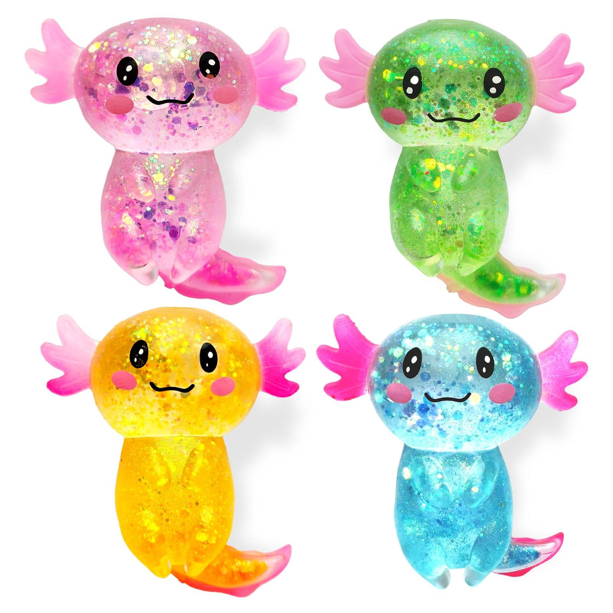Puffwize Axolotl squishy toy front view for calming tactile relief