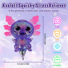 Puffwize Axolotl Squishy Toy handheld size for pocket portability.