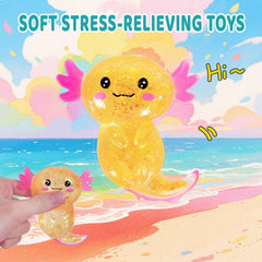 Puffwize axolotl squishy toy orange party favor option for gatherings.