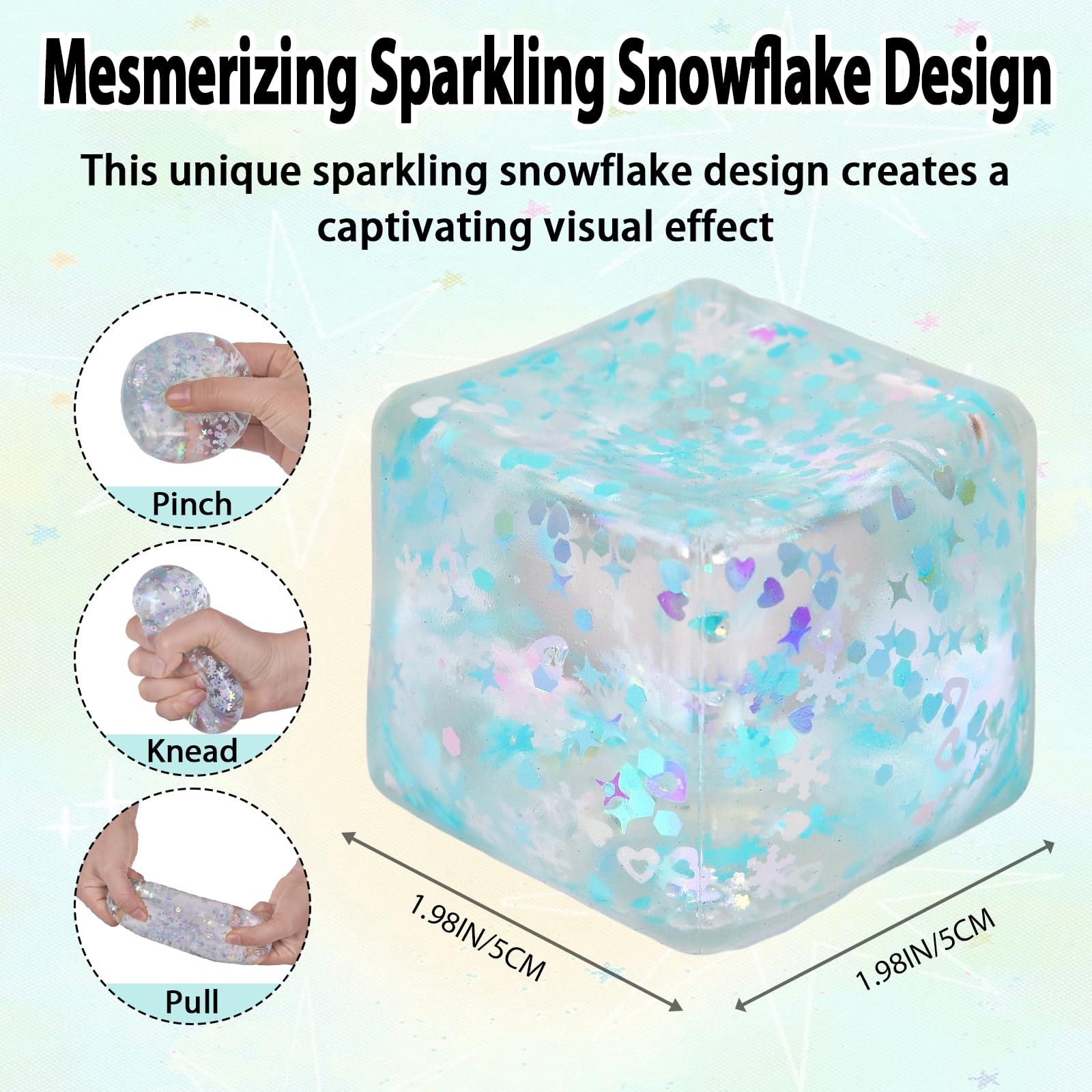 Puffwize green snowflake ice pattern toy for tactile play.